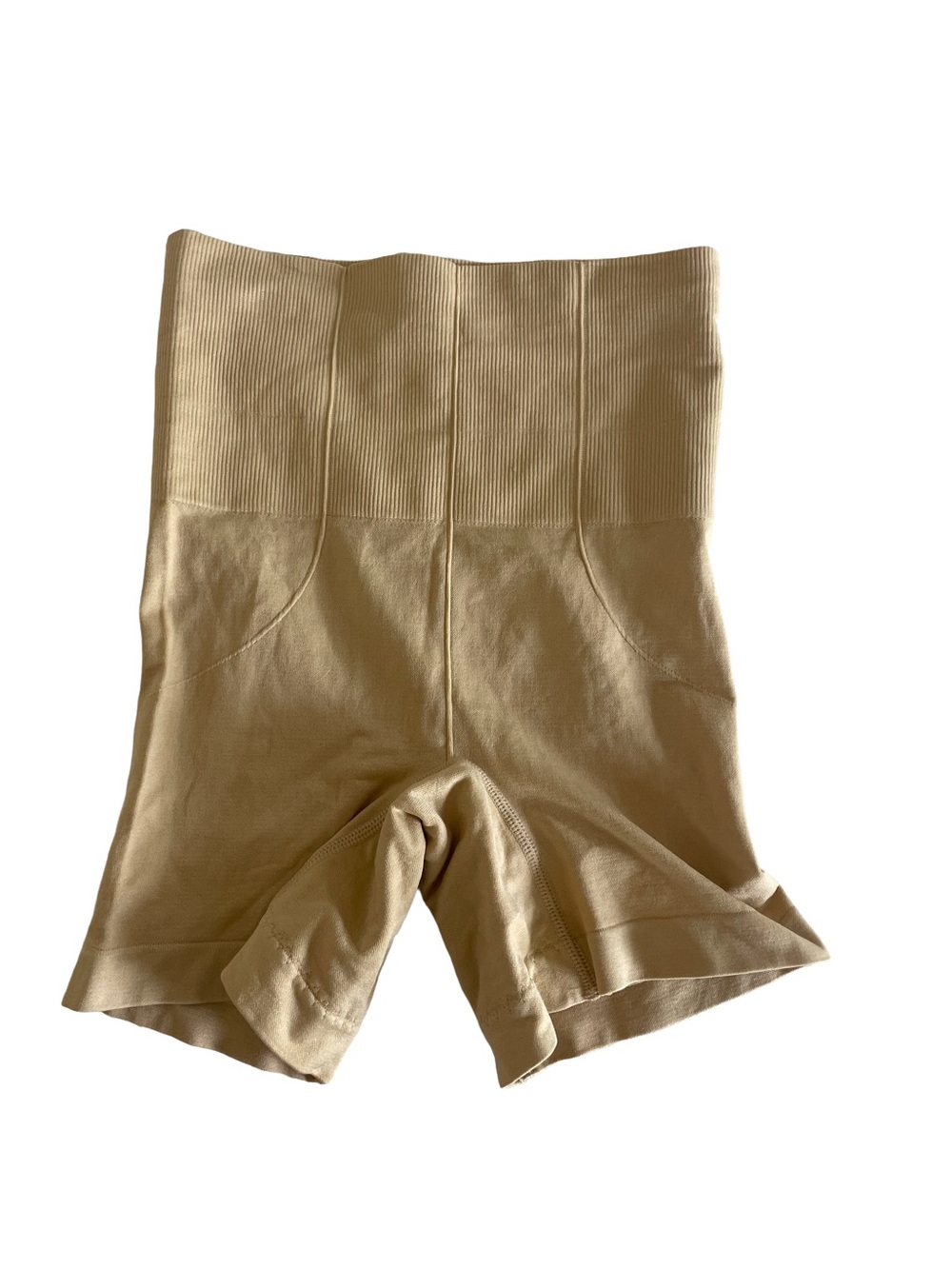 Cupshe High-Waist Shaping Shorts in Beige